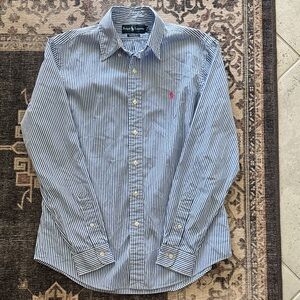 Ralph Lauren Blue and White Striped Shirt